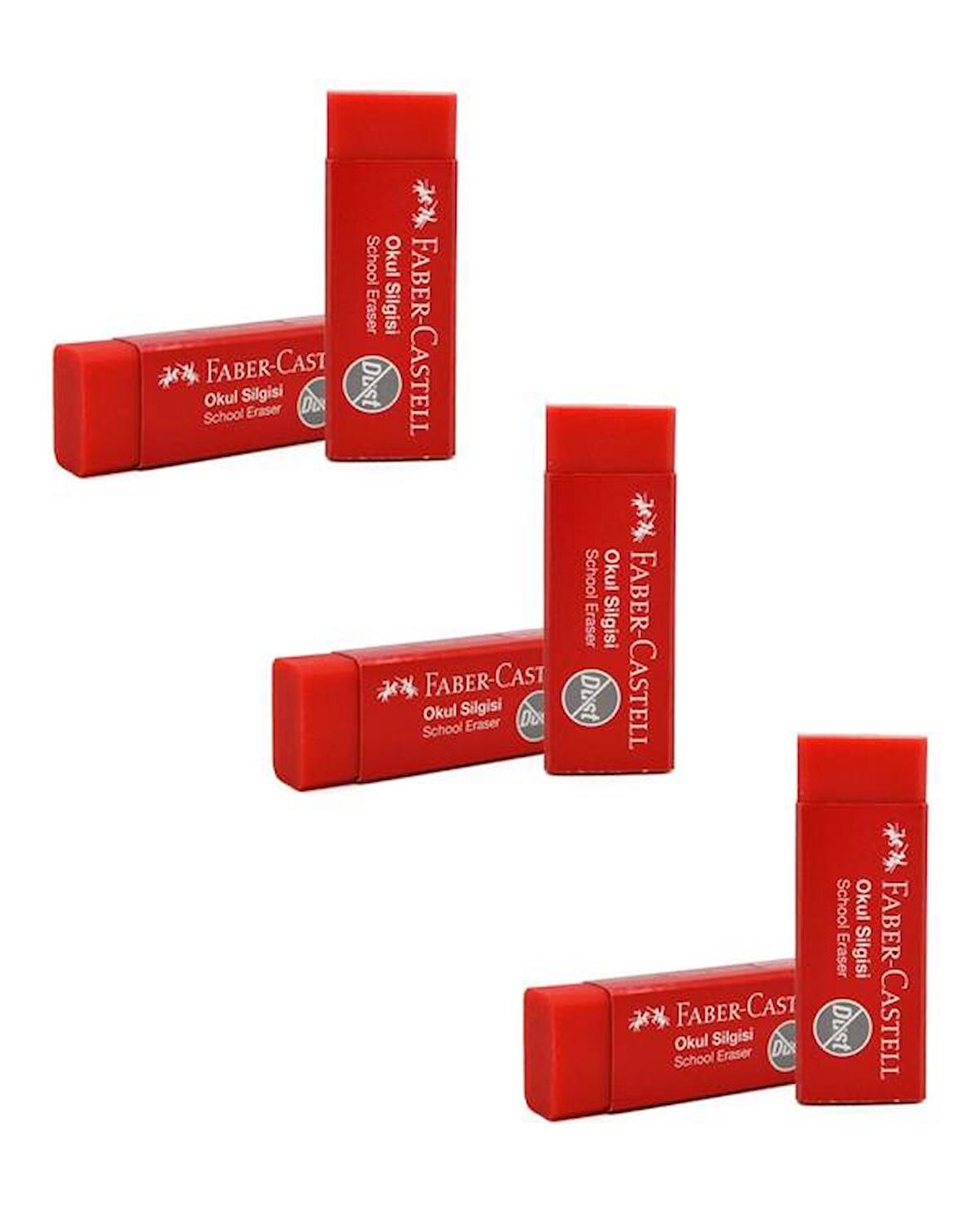 Faber Castell Büyük Kırmızı Okul Silgisi 6 lı