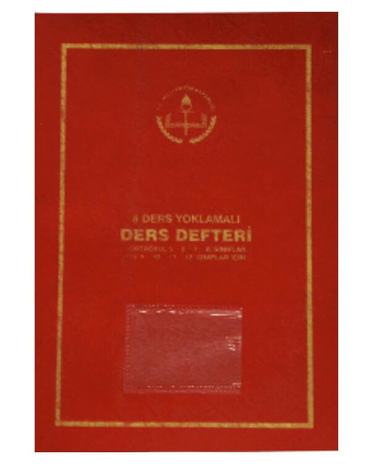 Ders Defteri 8 Ders Yoklamalı Kırmızı Plastik Kapak