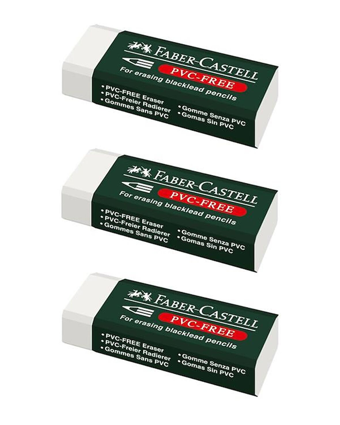 Faber Castel Küçük Silgi Beyaz PVC Free 3 lü 188538