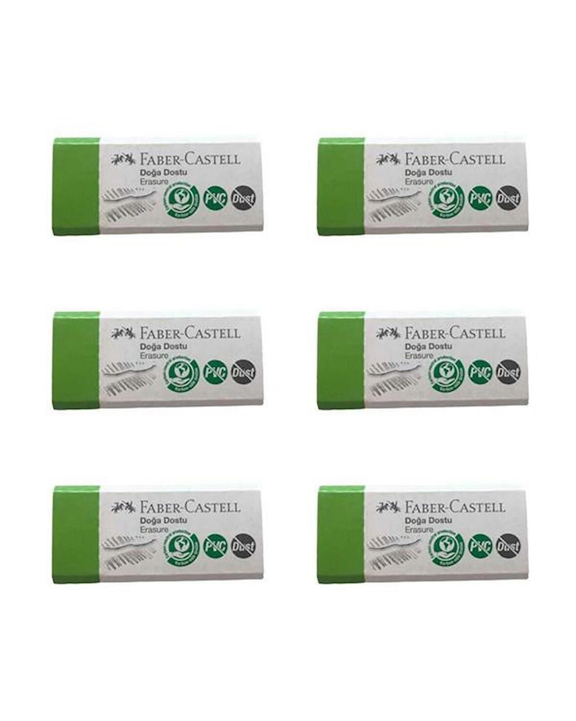 Faber Castell Doğa Dostu Küçük Silgi Dust Free PVC Free 6 lı 187354