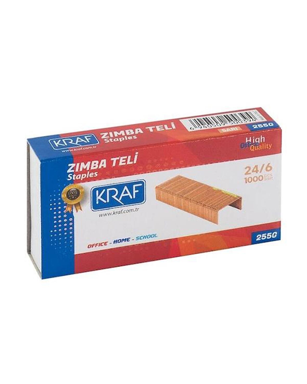 Kraf Zımba Teli 24/6 Sarı 1000 li 3 lü Set 255G