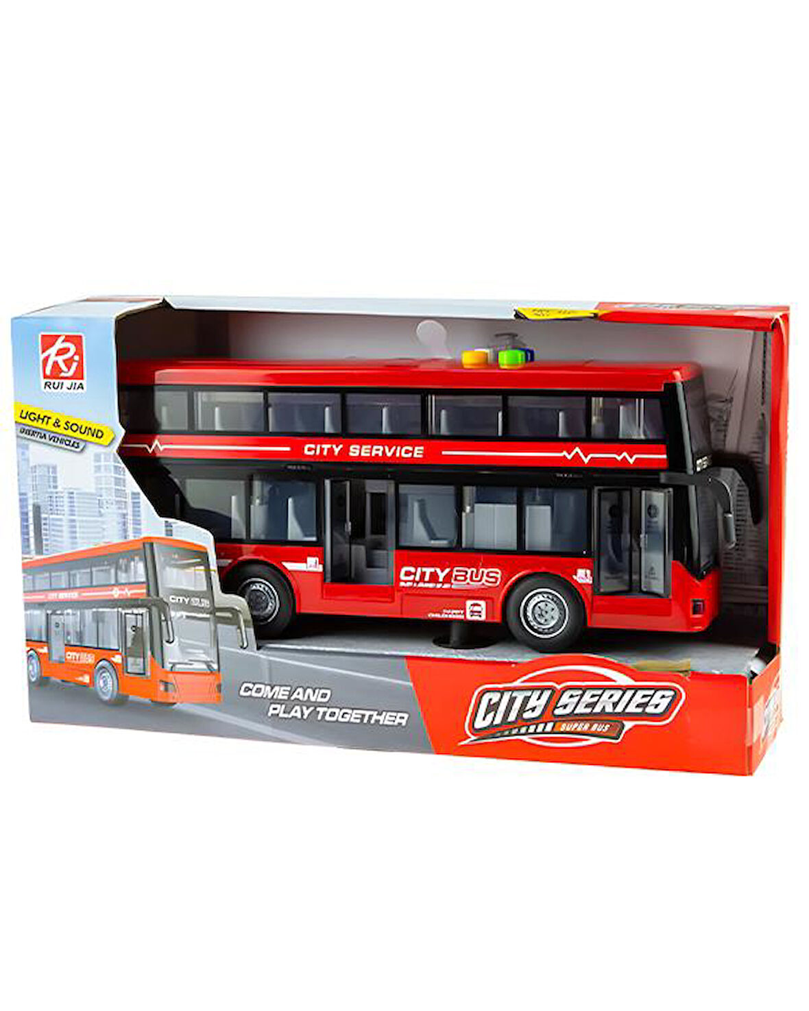 Ctoys City Series İki Katlı Sesli ve Işıklı Super Bus RJ5504