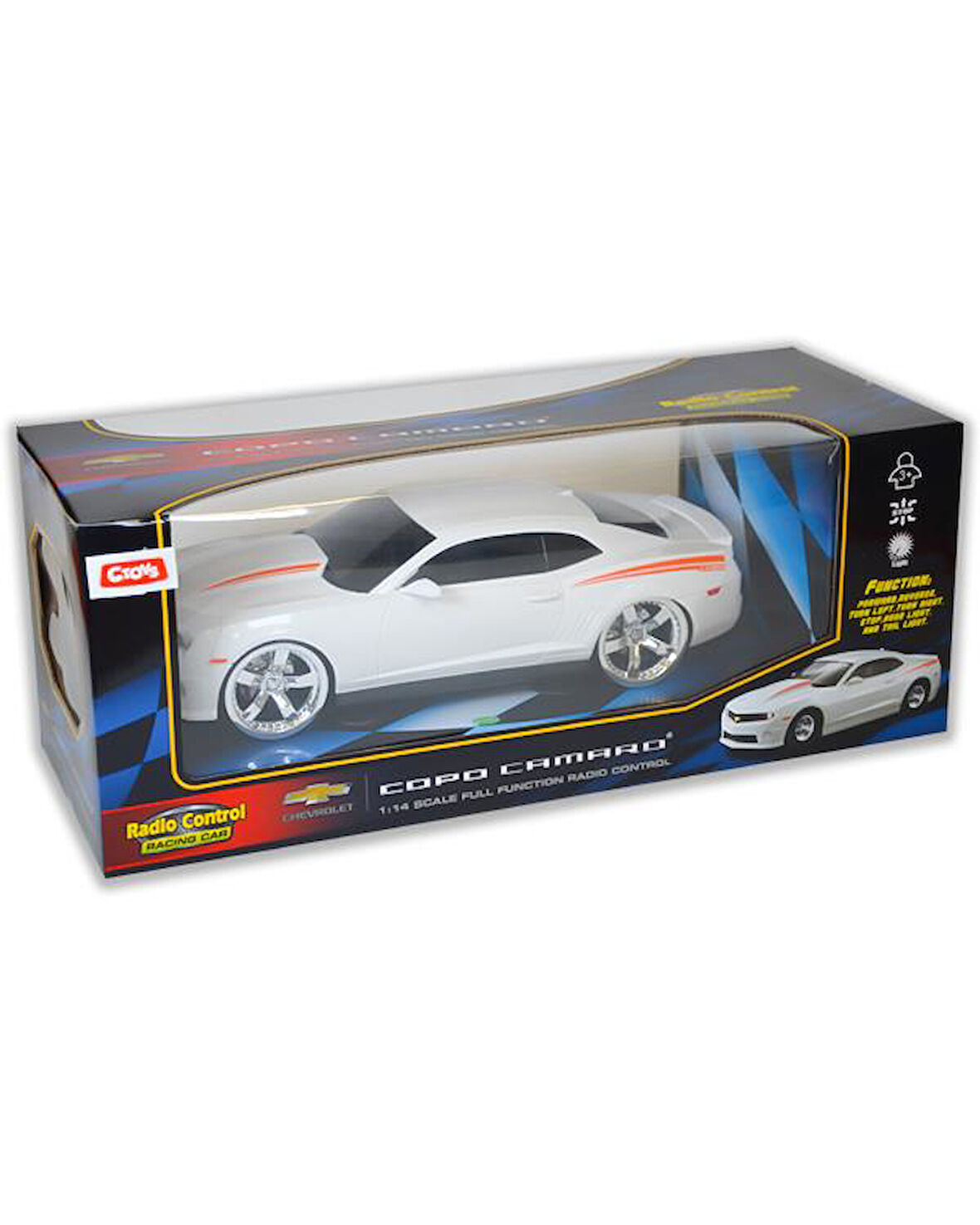 Ctoys 1:14 Ölçekli Chevrolet Copo Camaro Işıklı Uzaktan Kumandalı Araba Beyaz 1402B