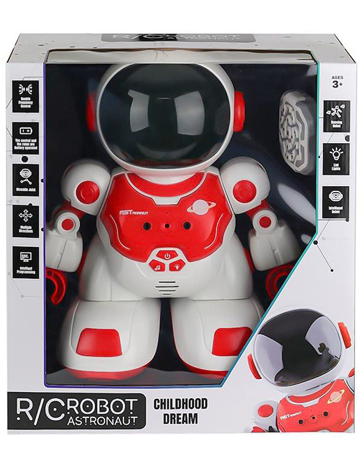 Pasifik Toys Uzaktan Kumandalı Akıllı Astronot Robot Işıklı Sesli Kırmızı DB05