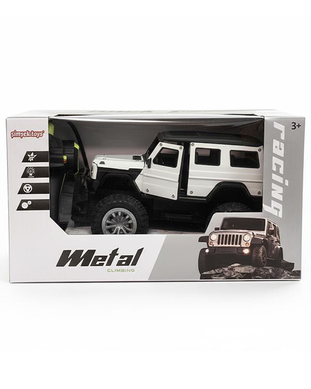 Şimşek Toys Uzaktan Kumandalı 1:20 Şarjlı Metal Off Road Işıklı Arazi Aracı Beyaz 682