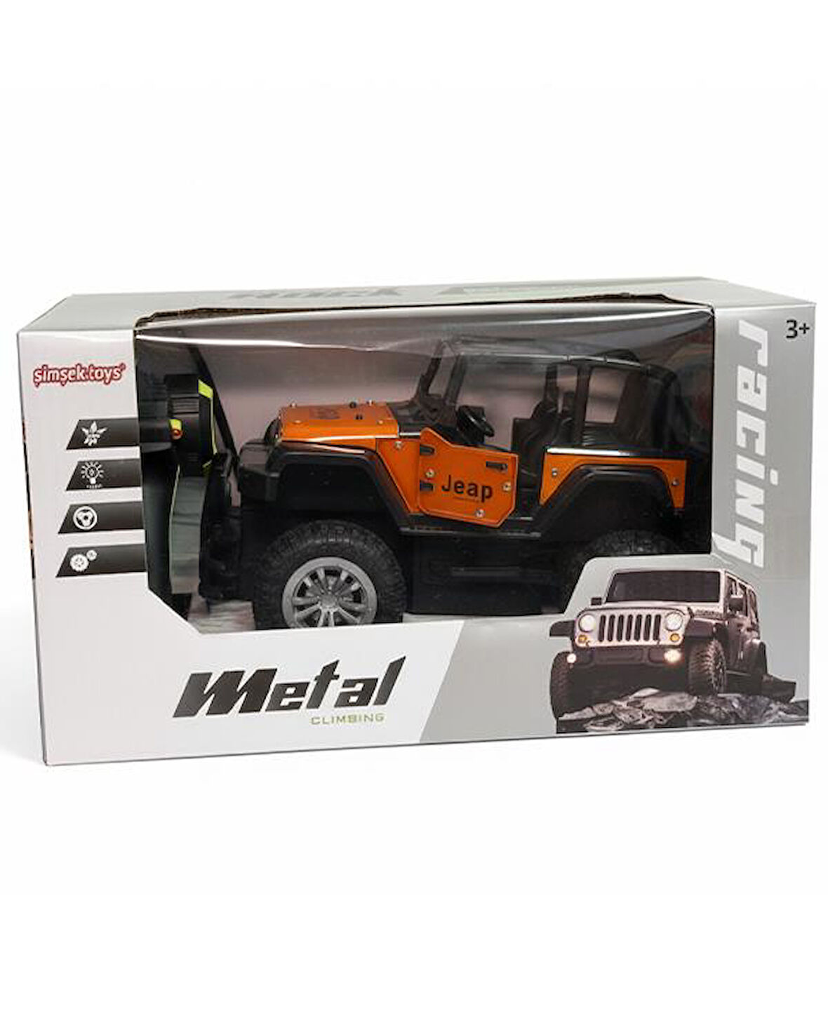 Şimşek Toys Uzaktan Kumandalı 1:20 Şarjlı Metal Off Road Işıklı Safari Aracı Turuncu 690