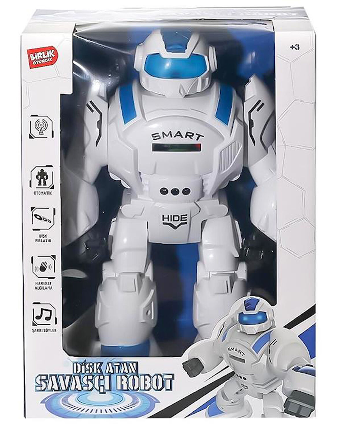 Birlik Oyuncak Uzaktan Kumandalı Full Fonksiyonlu Disk Atan Savaşçı Robot Mavi 27115