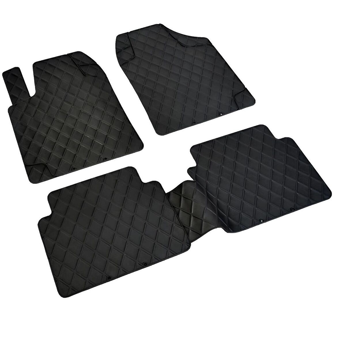 Renault Latitude Havuzlu Pufi Diamond 3D Universal Paspas Siyah