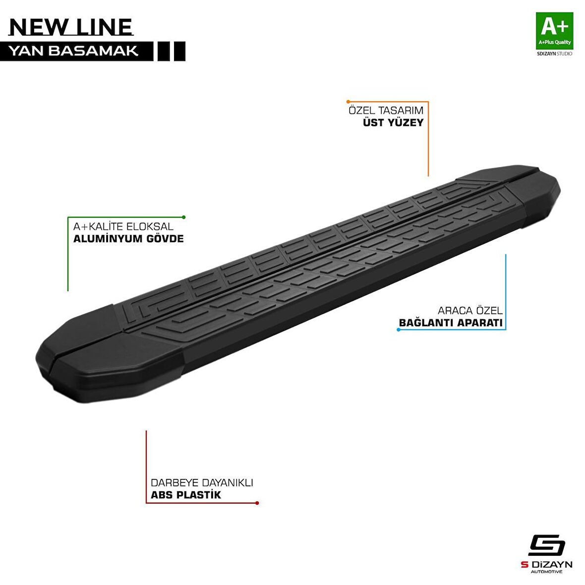 S-Dizayn Citroen C4 X NewLine Siyah Yan Basamak 183 Cm 2022 Üzeri