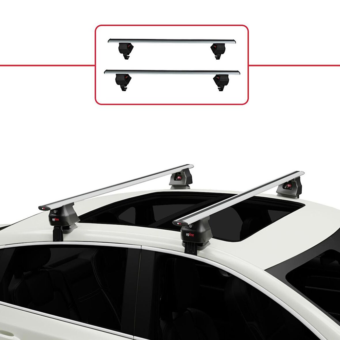 DS 4 (MK2) 2021 ve Sonrası ile uyumlu ACE-4 Ara Atkı Tavan Barı GRİ