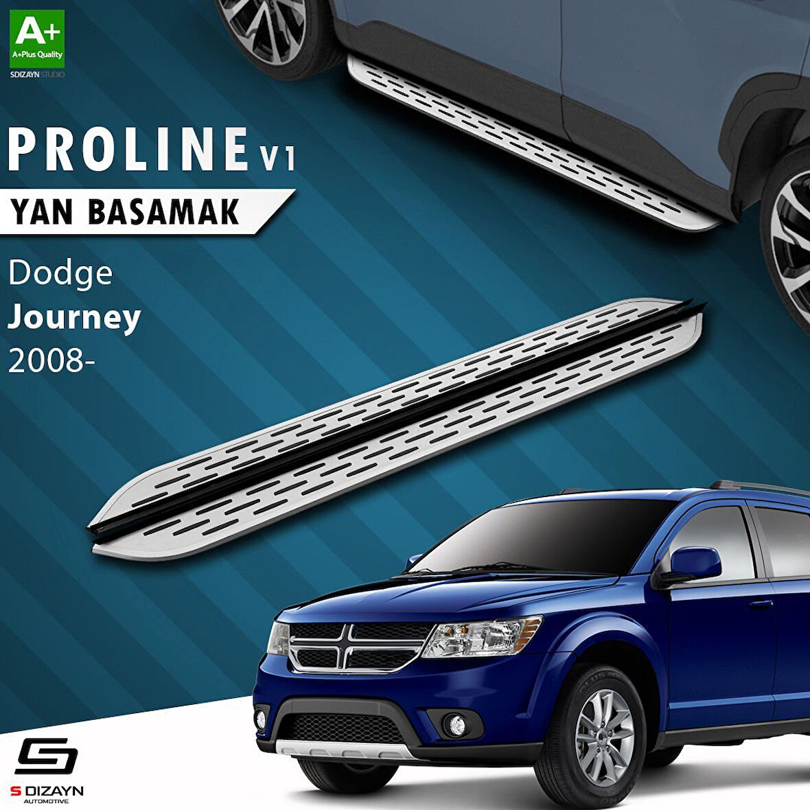 S-Dizayn Dodge Journey OEM Still Pro V1 Aluminyum Yan Basamak 183 Cm 2008-2020