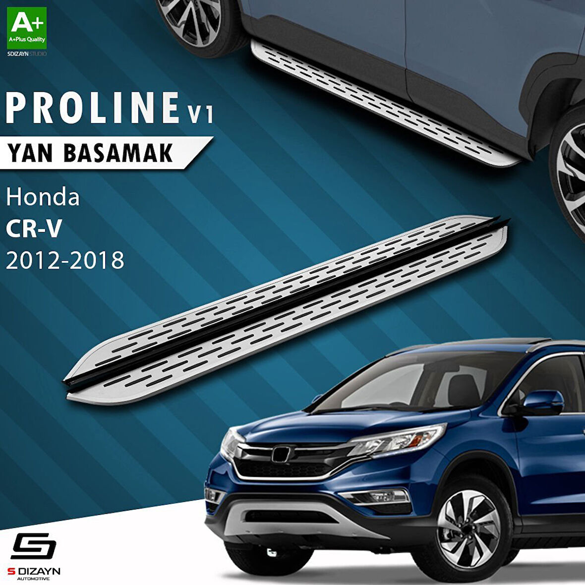 S-Dizayn Honda CR-V 4 OEM Still Pro V1 Aluminyum Yan Basamak 173 Cm 2012-2018