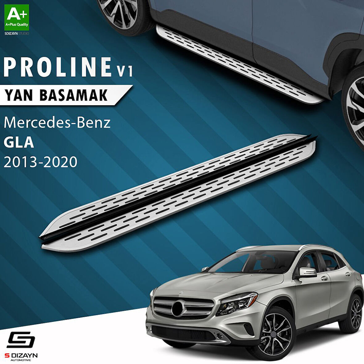 S-Dizayn Mercedes GLA X156 OEM Still Pro V1 Aluminyum Yan Basamak 183 Cm 2013-2020
