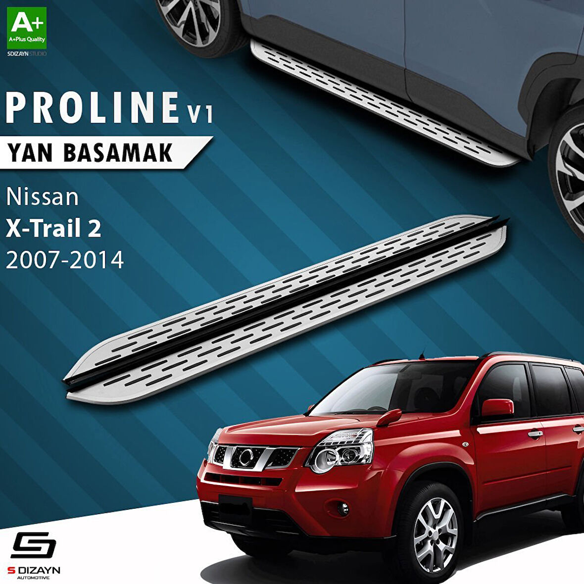 S-Dizayn Nissan X-Trail T31 OEM Still Pro V1 Aluminyum Yan Basamak 173 Cm 2007-2014