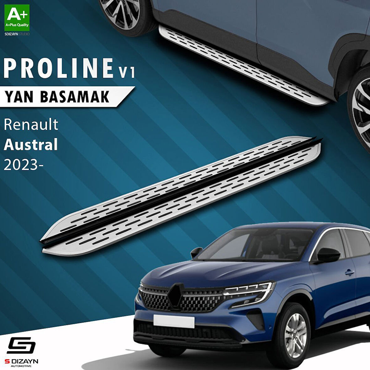 S-Dizayn Renault Austral OEM Still Pro V1 Aluminyum Yan Basamak 183 Cm 2023 Üzeri