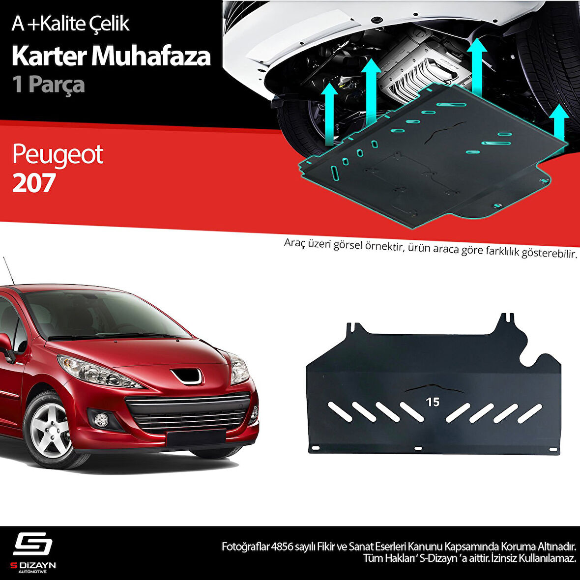 S-Dizayn Peugeot 207 Çelik Karter Muhafaza 2006-2014 A+ Kalite