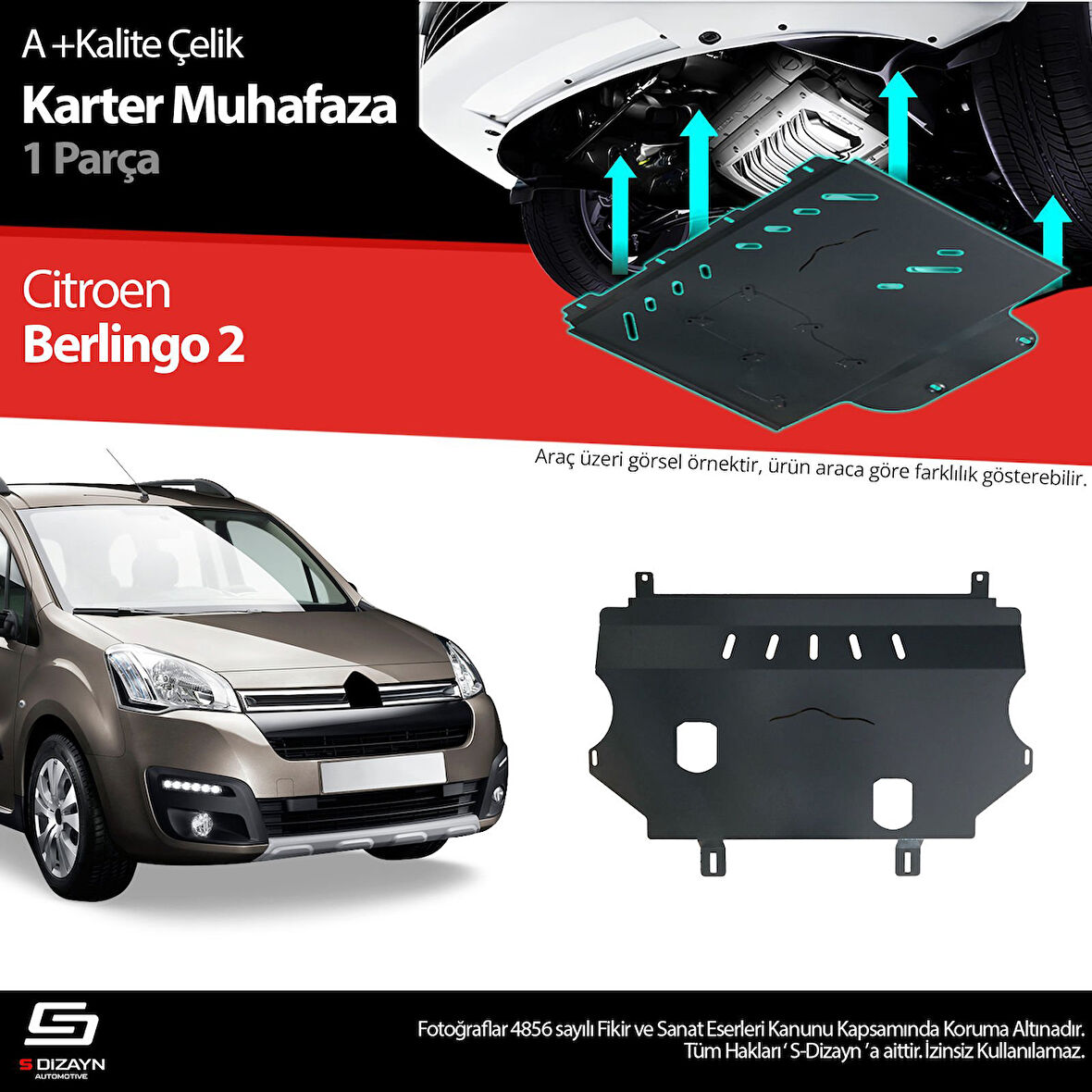 S-Dizayn Citroen Berlingo Çelik Karter Muhafaza 2008-2018 A+ Kalite