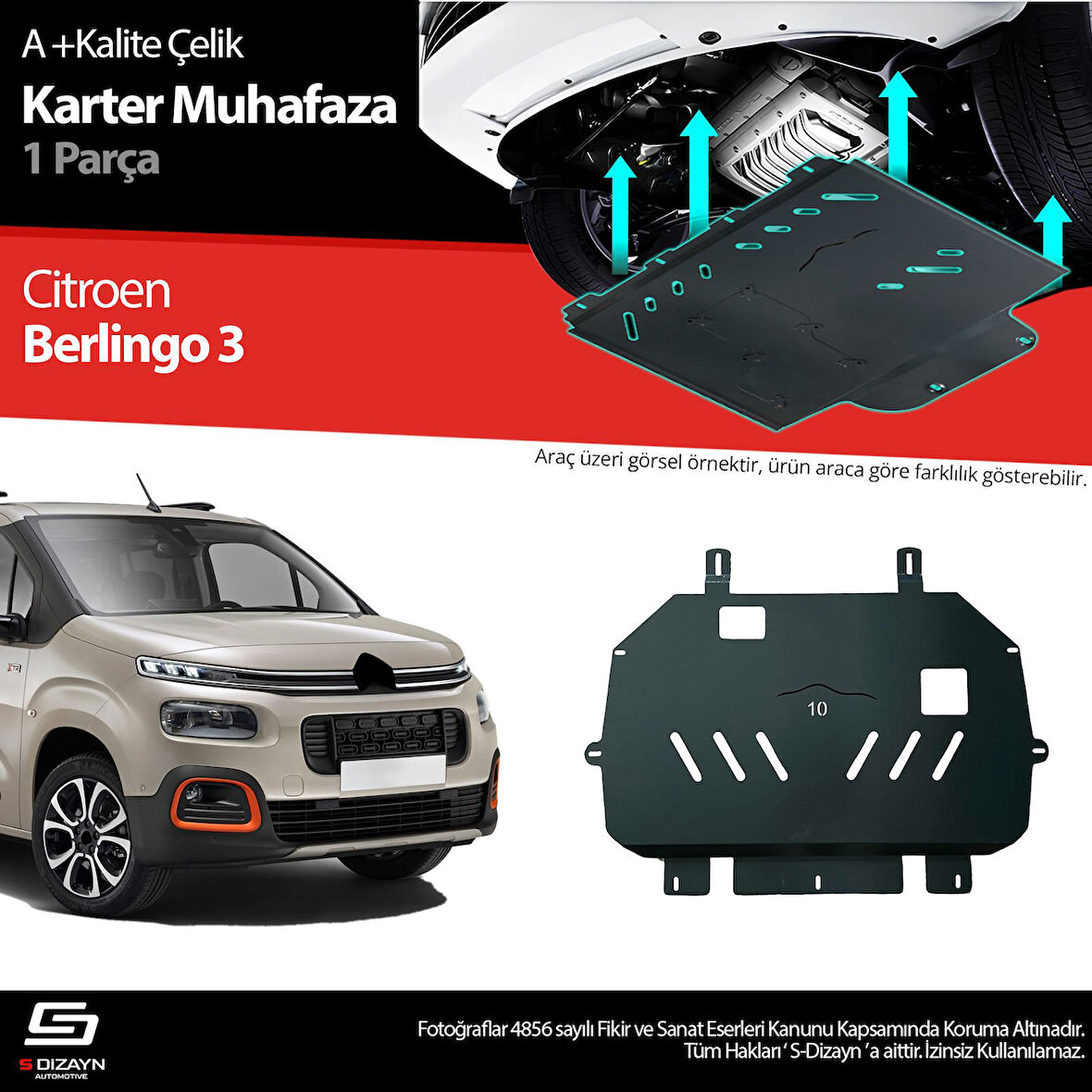 S-Dizayn Citroen Berlingo Çelik Karter Muhafaza 2018 Üzeri A+ Kalite