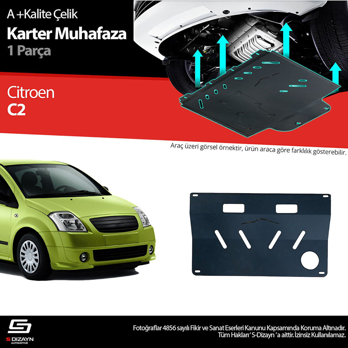 S-Dizayn Citroen C2 Çelik Karter Muhafaza 2003-2009 A+ Kalite