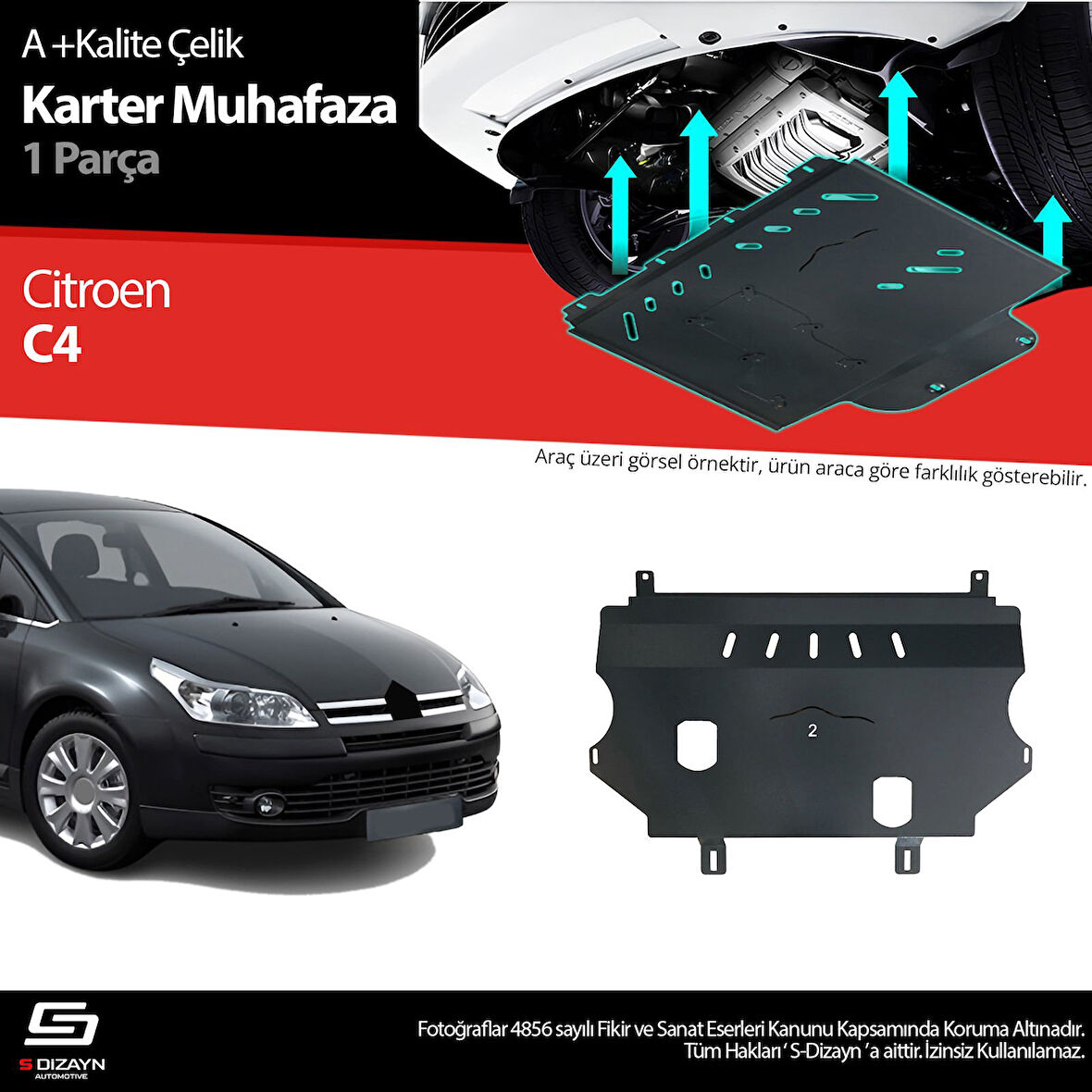 S-Dizayn Citroen C4 Çelik Karter Muhafaza 2004-2010 A+ Kalite