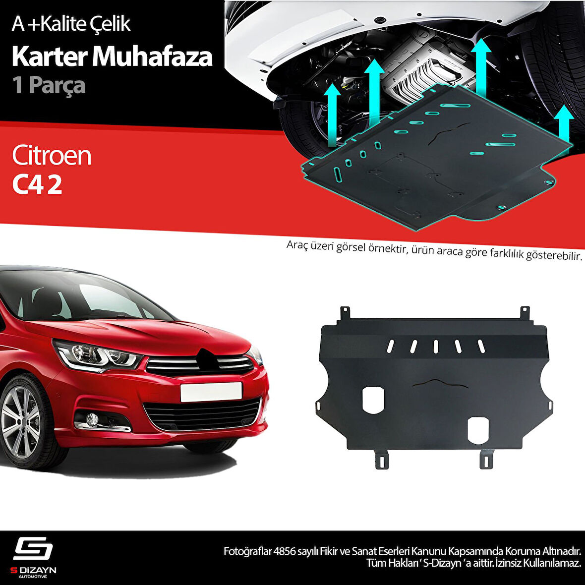 S-Dizayn Citroen C4 Çelik Karter Muhafaza 2010-2020 A+ Kalite