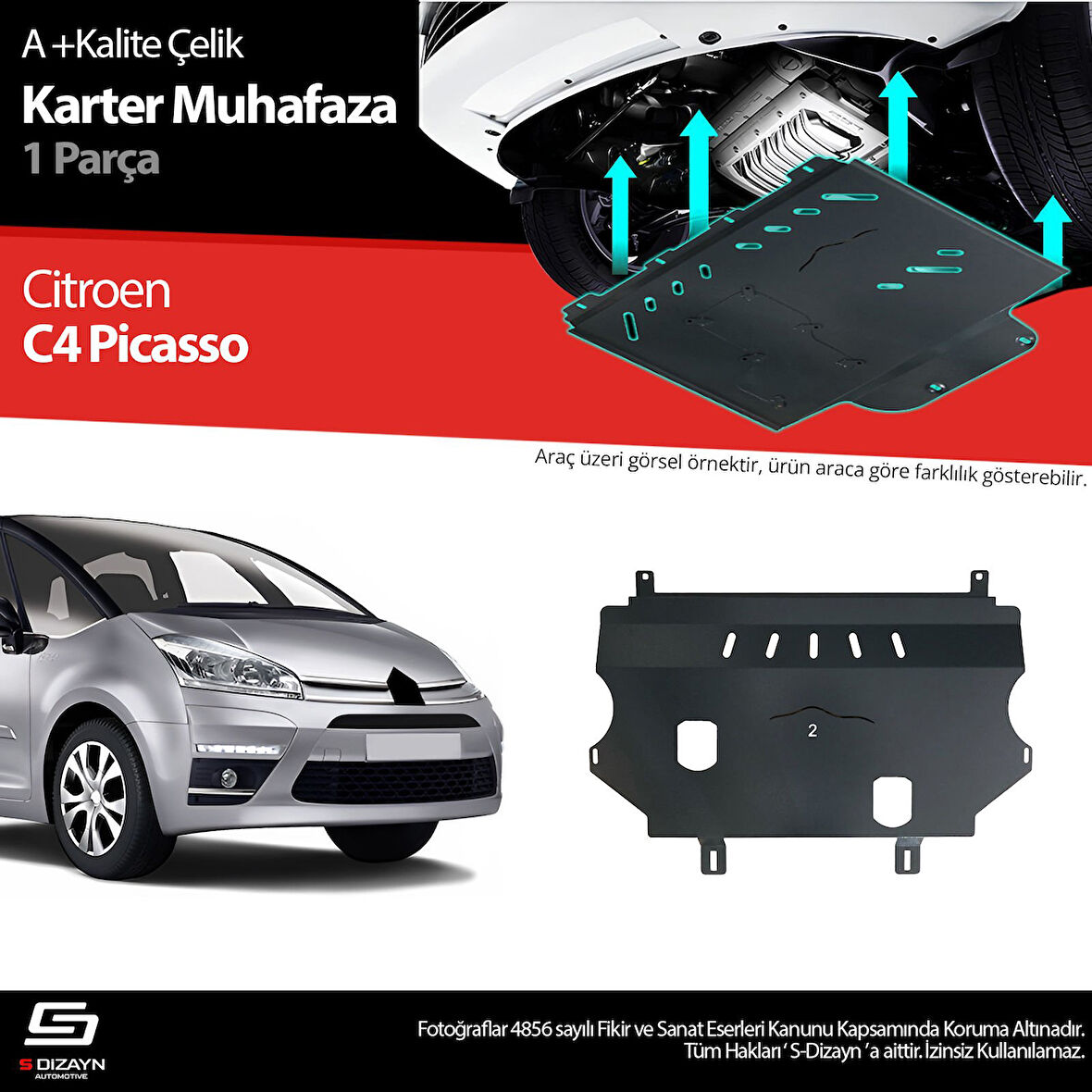 S-Dizayn Citroen C4 Picasso Çelik Karter Muhafaza 2006-2013 A+ Kalite