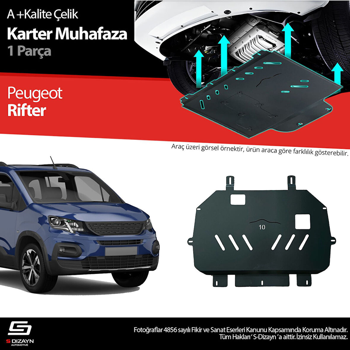 S-Dizayn Peugeot Partner Rifter Çelik Karter Muhafaza 2019 Üzeri A+ Kalite