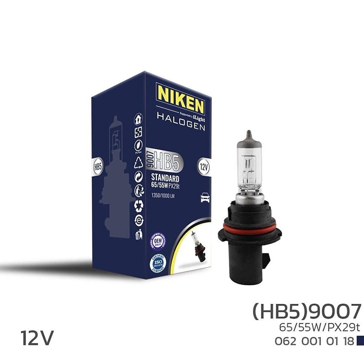 Niken 12V 9007 (HB5) 65W/55W Halojen Ampul Px29T