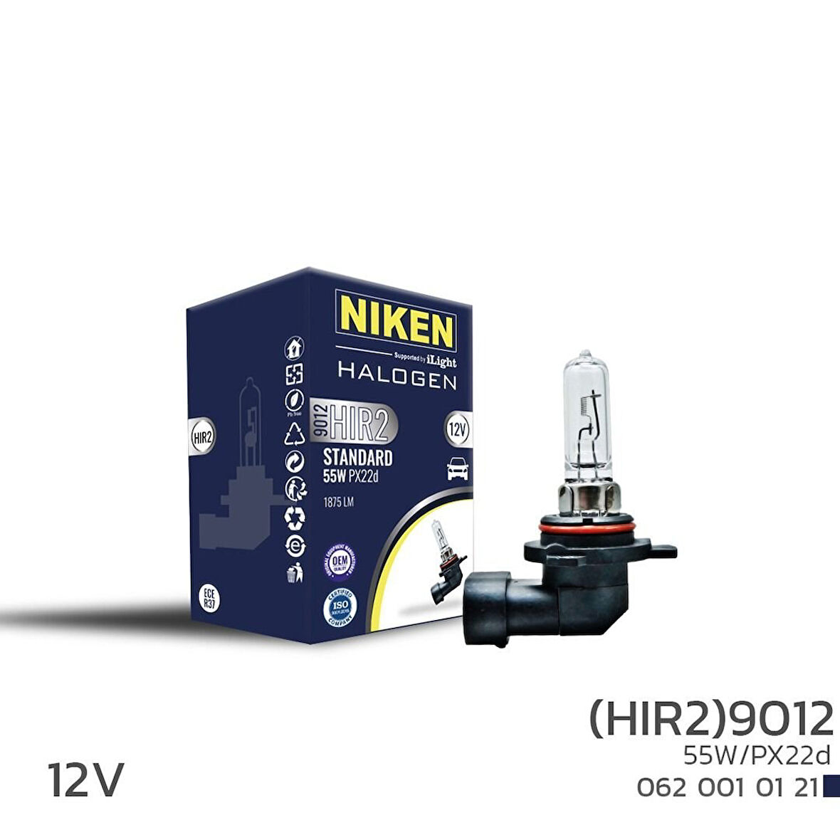 Niken 12V 9012 (HIR2) 55W Halojen Ampul Px22D