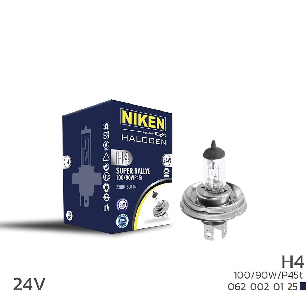 Niken 24V H4 100W/90W Halojen Ampul P45T