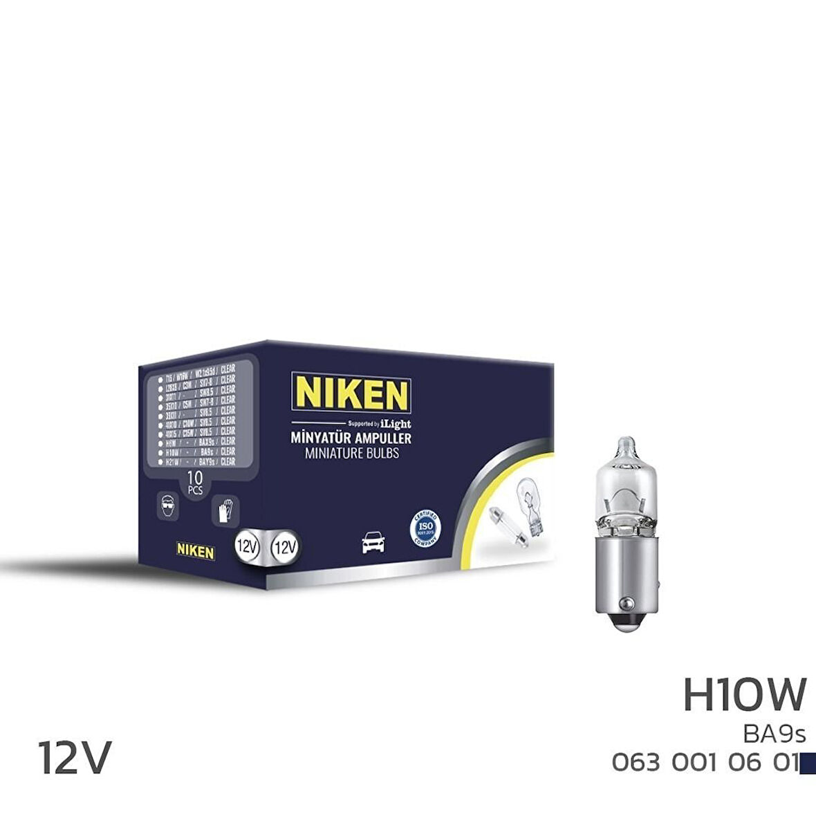 Niken 12V H10 Ampul BA9S 10 LU