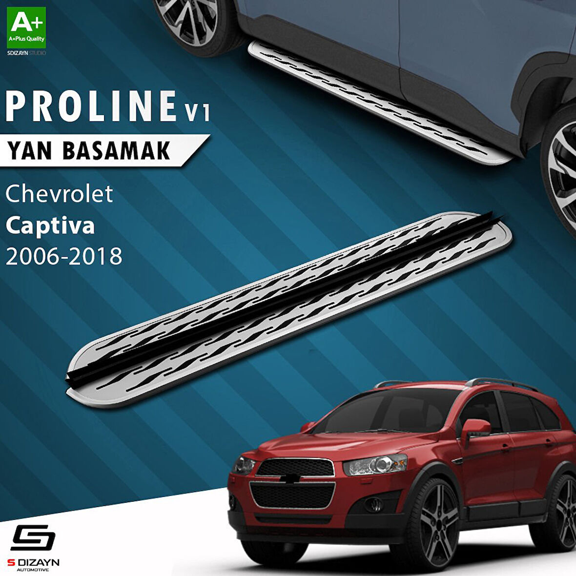 S-Dizayn Chevrolet Captiva OEM Still Pro V2 Aluminyum Yan Basamak 183 Cm 2006-2018