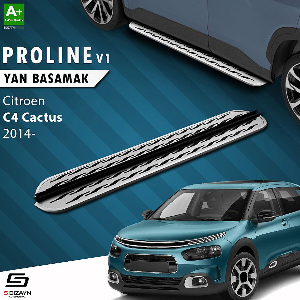 S-Dizayn Citroen C4 Cactus OEM Still Pro V2 Aluminyum Yan Basamak 183 Cm 2014 Üzeri