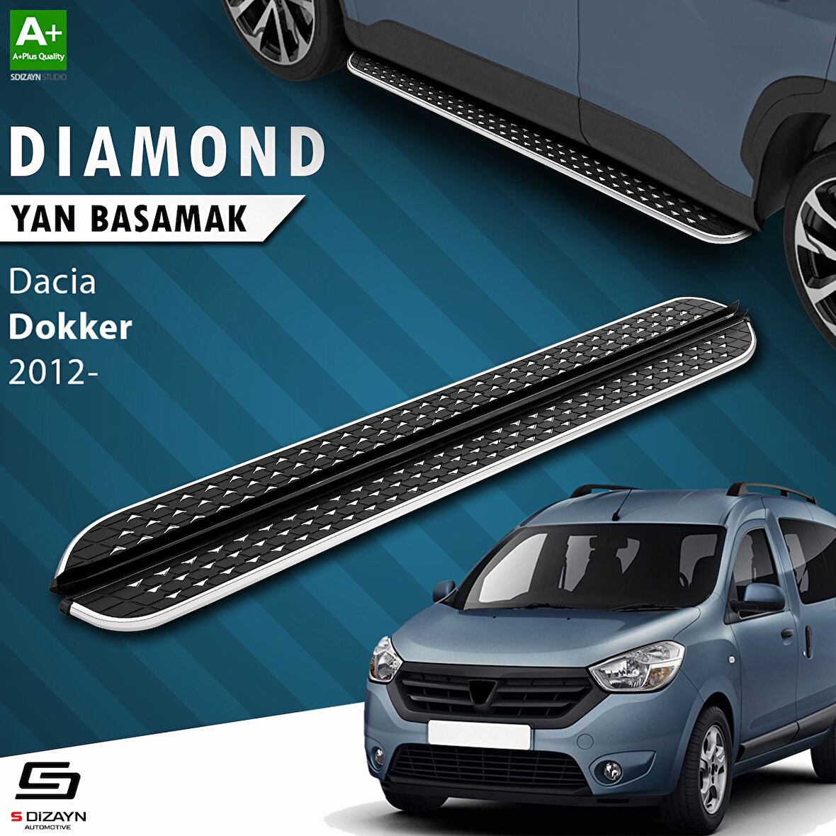 S-Dizayn Dacia Dokker Diamond Krom Yan Basamak 203 Cm 2012 Üzeri
