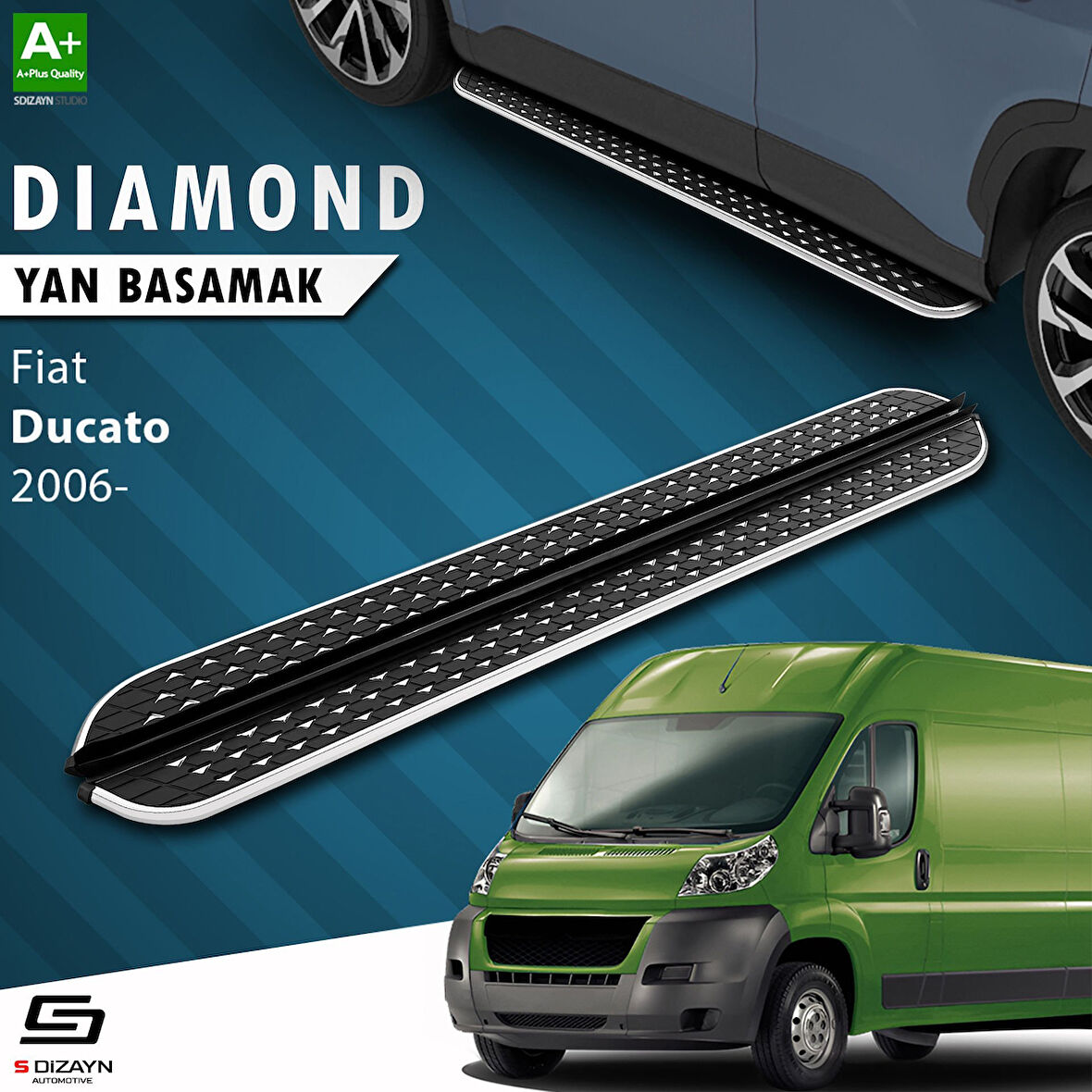 S-Dizayn Fiat Ducato 3 Kısa Şase Diamond Krom Yan Basamak 203 Cm 2006 Üzeri