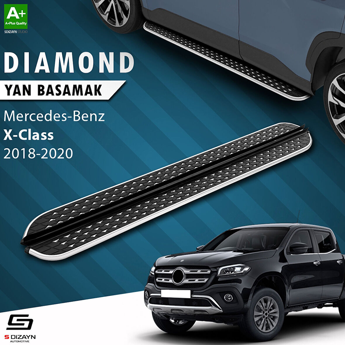S-Dizayn Mercedes X-Class Diamond Krom Yan Basamak 203 Cm 2018-2020