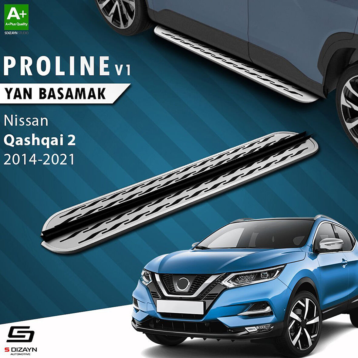 S-Dizayn Nissan Qashqai 2 OEM Still Pro V2 Aluminyum Yan Basamak 173 Cm 2014-2021