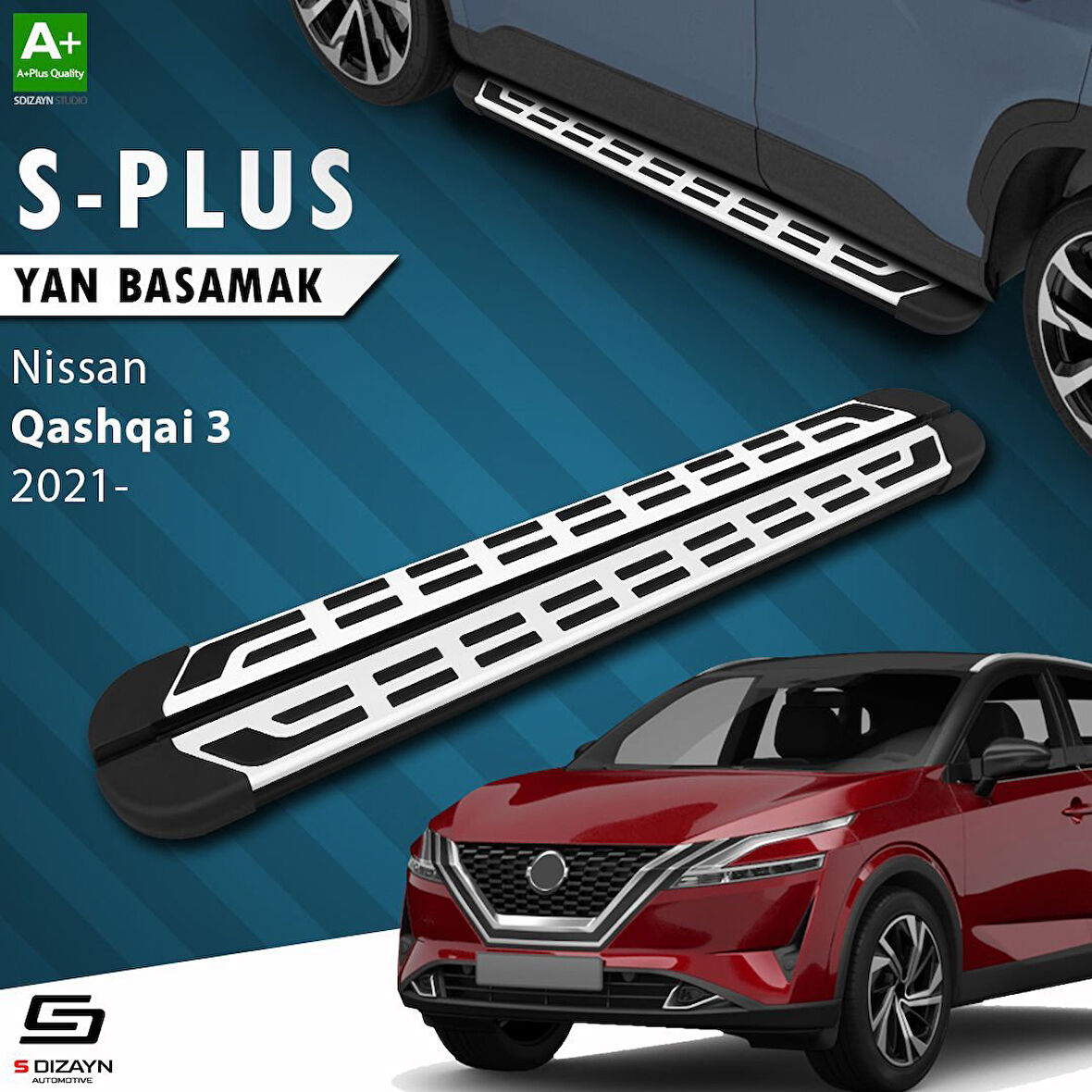 S-Dizayn Nissan Qashqai 3 S-Plus Gri Yan Basamak 173 Cm Etekli 2021 Üzeri