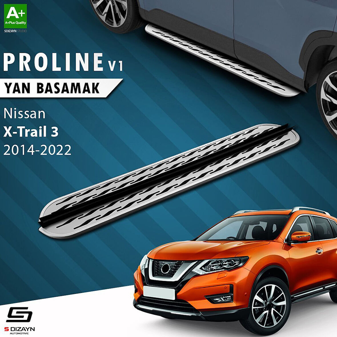 S-Dizayn Nissan X-Trail T32 OEM Still Pro V2 Aluminyum Yan Basamak 183 Cm 2014-2022