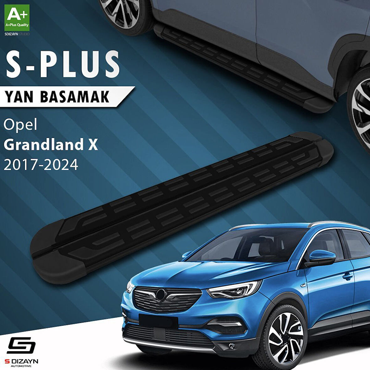 S-Dizayn Opel Grandland X S-Plus Siyah Yan Basamak 183 Cm 2017-2024