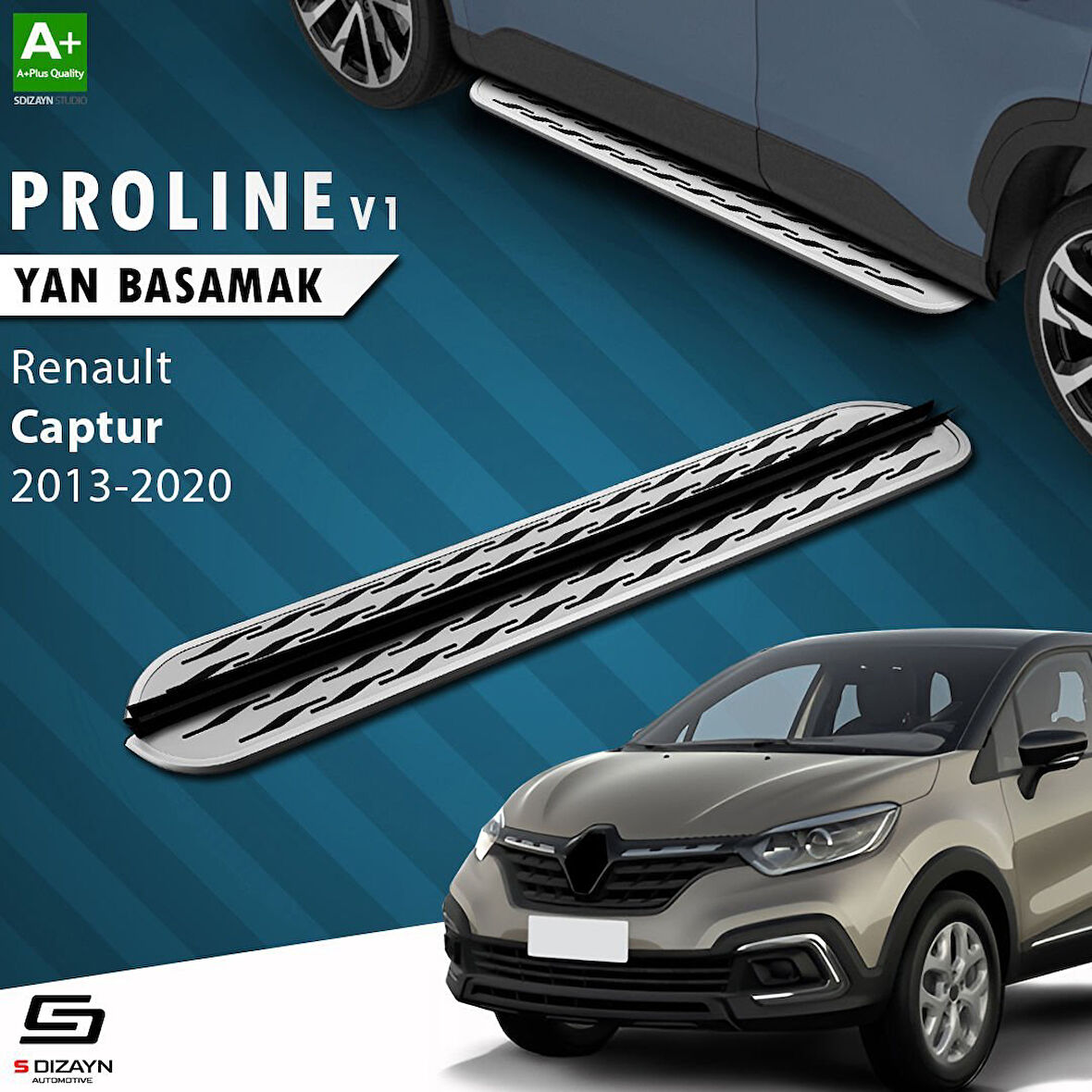 S-Dizayn Renault Captur OEM Still Pro V2 Aluminyum Yan Basamak 173 Cm 2013-2020