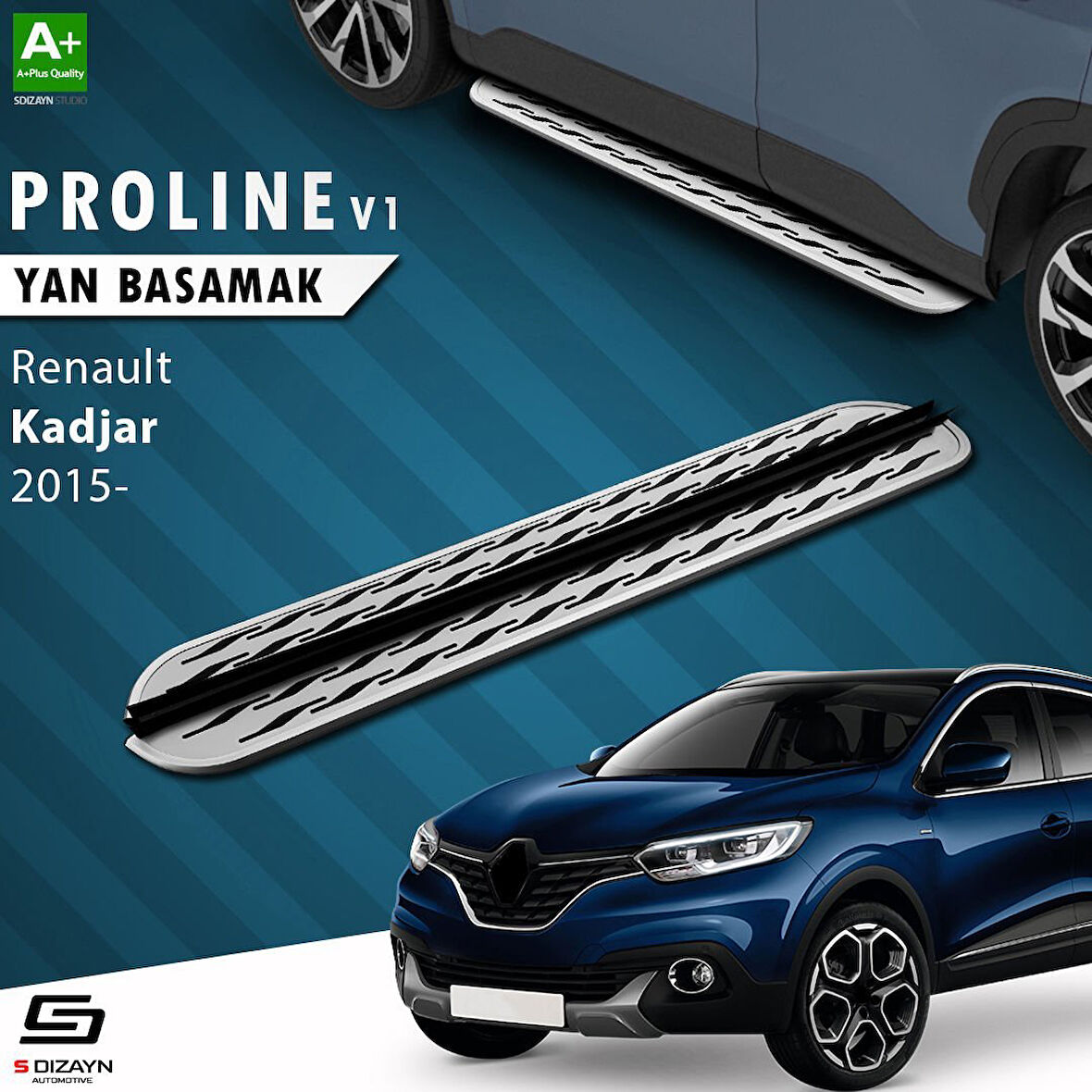 S-Dizayn Renault Kadjar OEM Still Pro V2 Aluminyum Yan Basamak 173 Cm 2015-2022