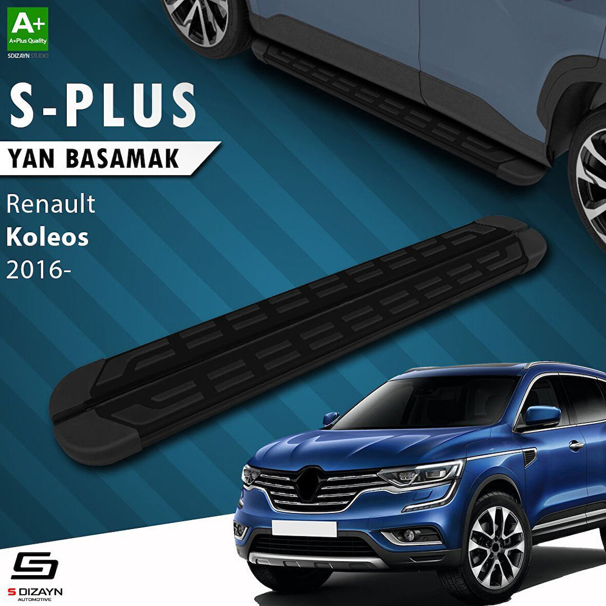 S-Dizayn Renault Koleos 2 S-Plus Siyah Yan Basamak 163 Cm 2016 Üzeri