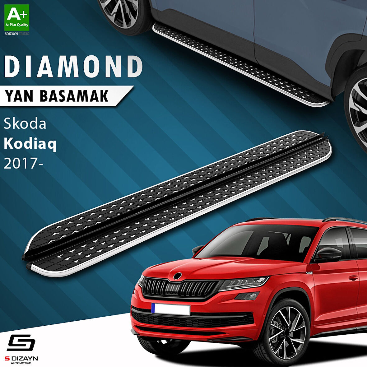 S-Dizayn Skoda Kodiaq Diamond Krom Yan Basamak 193 Cm 2017 Üzeri