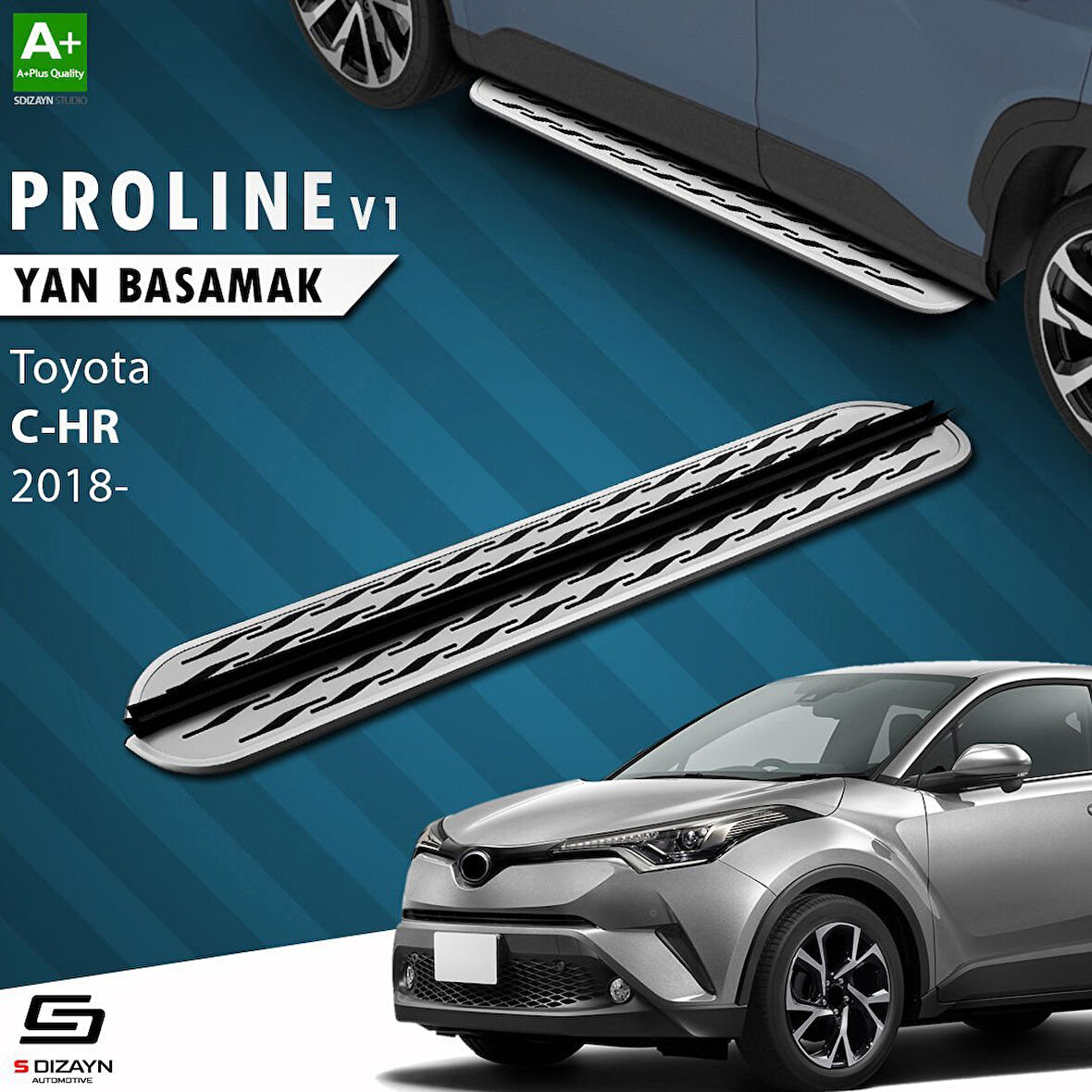 S-Dizayn Toyota C-HR OEM Still Pro V2 Aluminyum Yan Basamak 173 Cm 2016-2023