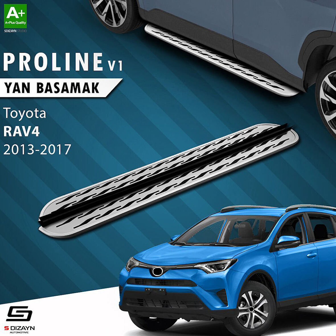 S-Dizayn Toyota Rav 4 4 OEM Still Pro V2 Aluminyum Yan Basamak 173 Cm 2013-2017