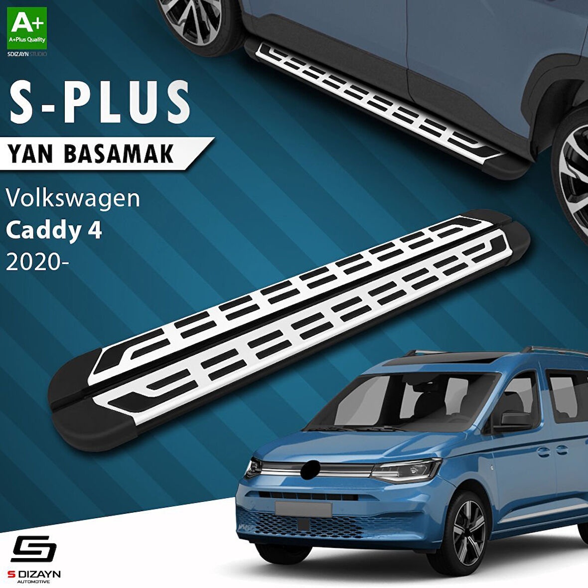 S-Dizayn VW Caddy 4 S-Plus Gri Yan Basamak 193 Cm 2020 Üzeri