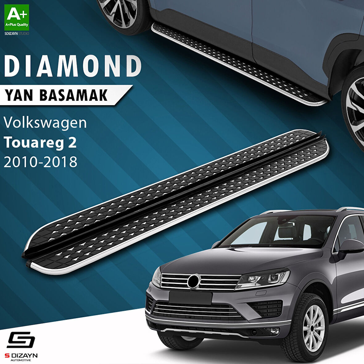 S-Dizayn VW Touareg 2 Diamond Krom Yan Basamak 193 Cm 2010-2018