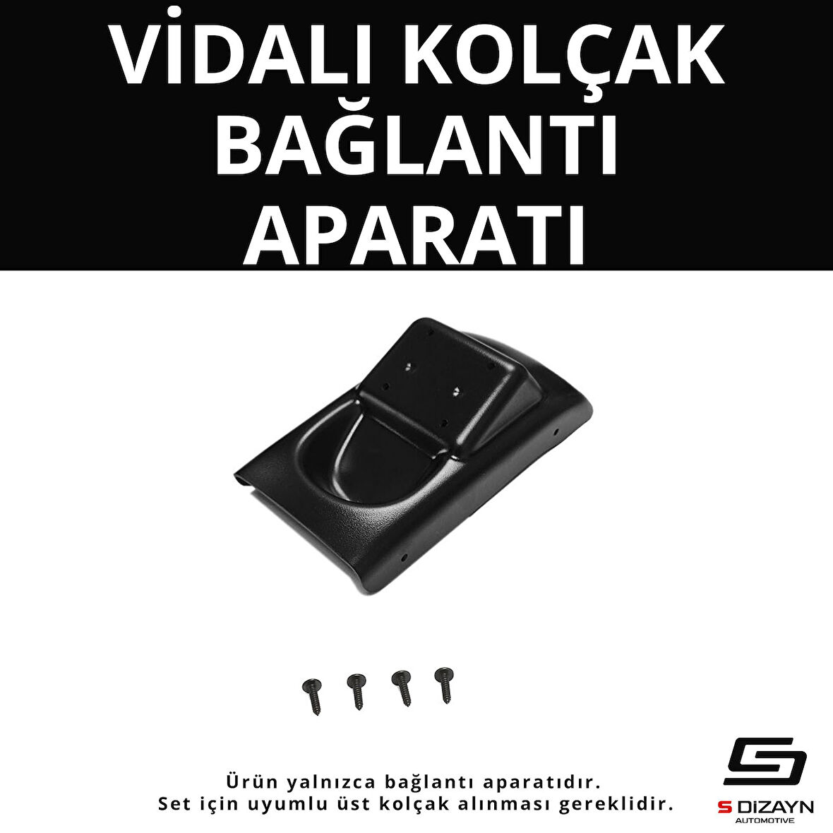 S-Dizayn Citroen C3 ABS Vidalı Kol Dayama Kolçak Alt Adaptör 2009-2016 A+Kalite