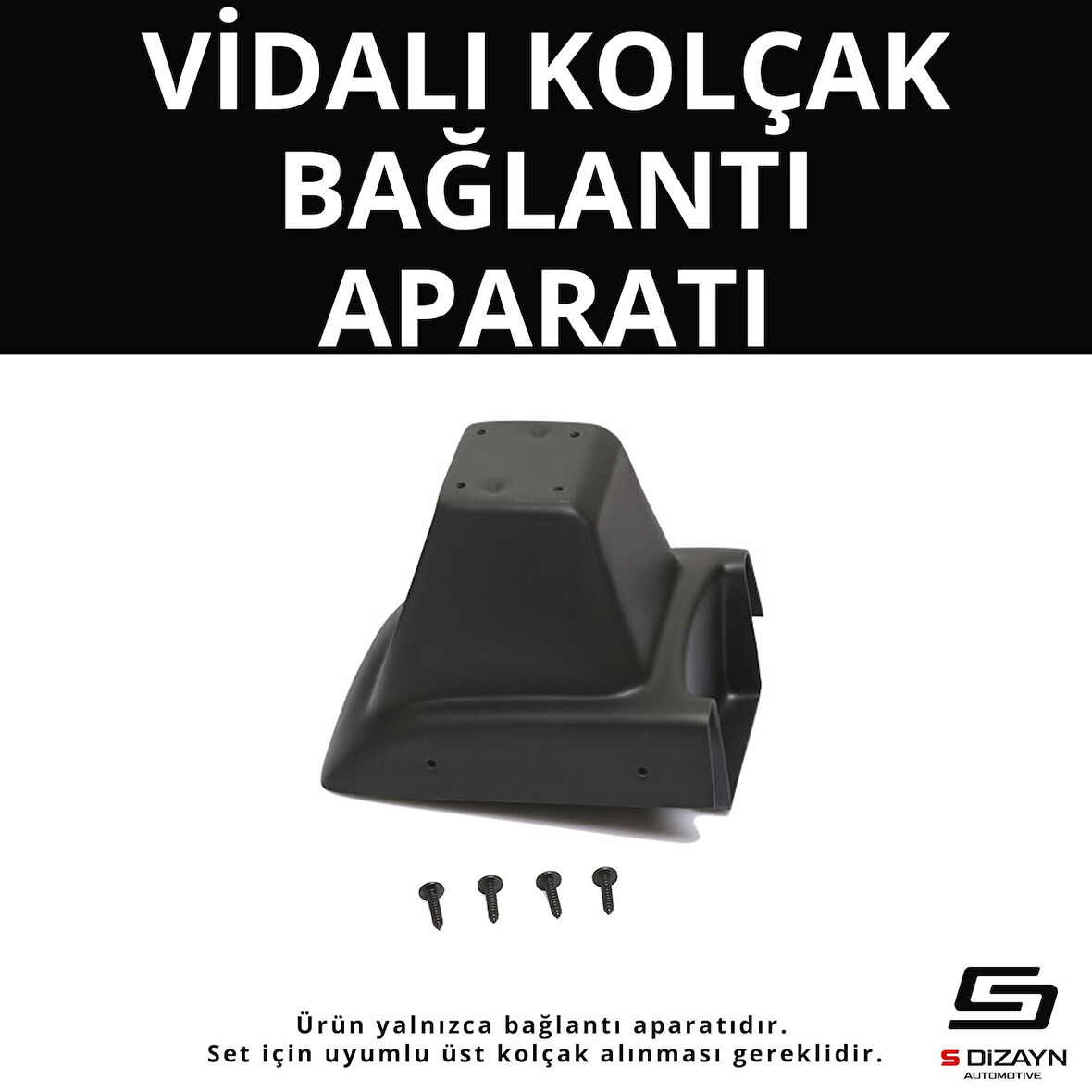 S-Dizayn Ford Fiesta ABS Vidalı Kol Dayama Kolçak Alt Adaptör 2009-2017 A+Kalite